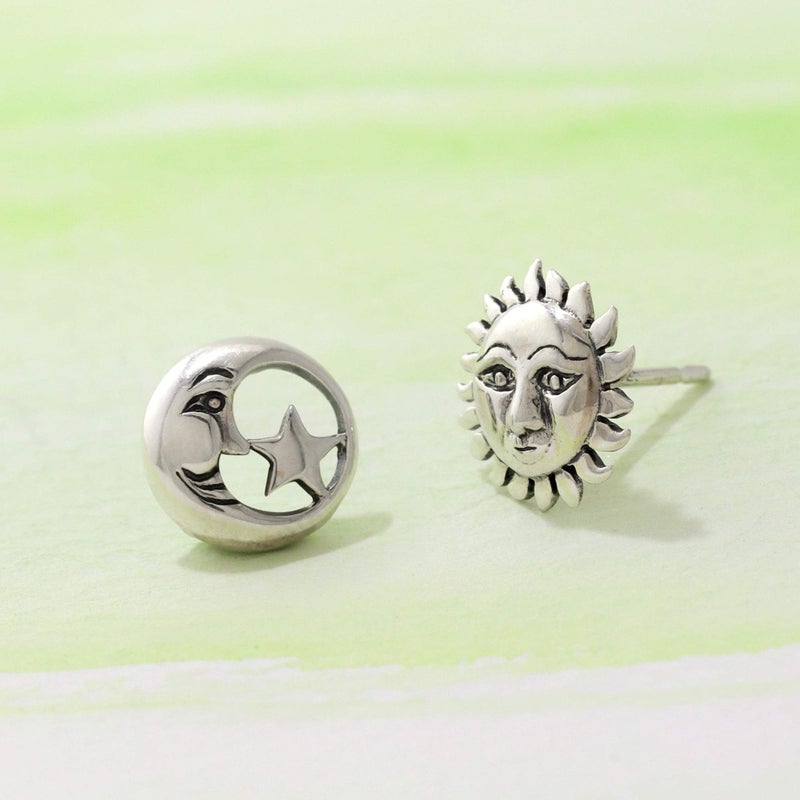 Boma Jewelry Sterling Silver Sun Moon & Star Mismatched Stud Earrings - Image 4